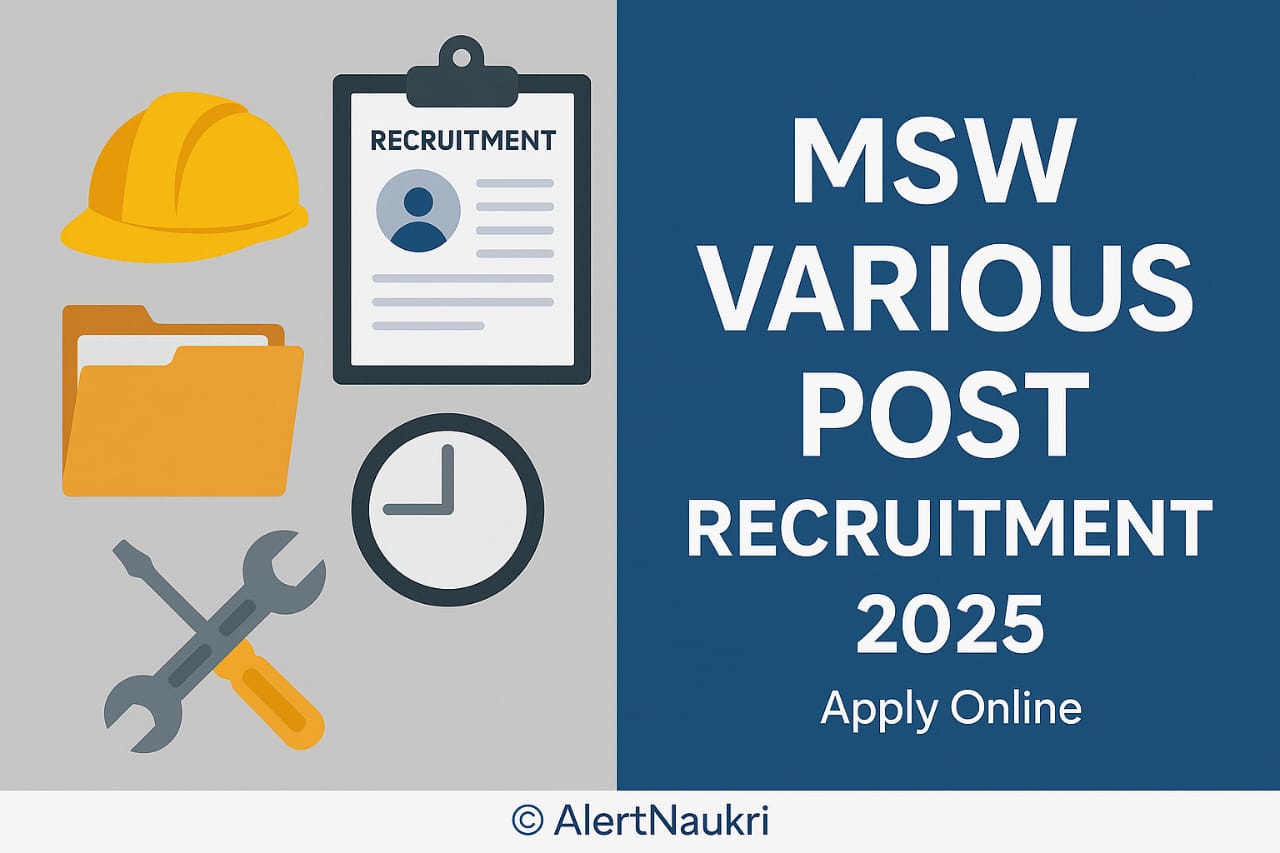 BRO MSW Various Post Recruitment 2025 – Apply Online